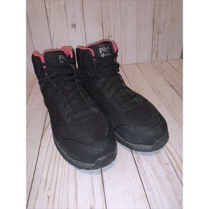 TIMBERLAND PRO Women Boots BLK/Pink CompToe/Anti-Fatigue/WaterProof - SZ 11